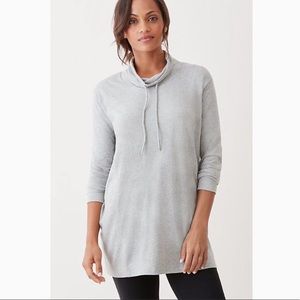 Cowl neck seamed tunic
